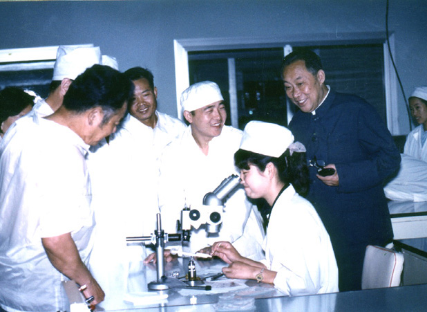 原電子工業(yè)部副部長魏一嗚在廠考察